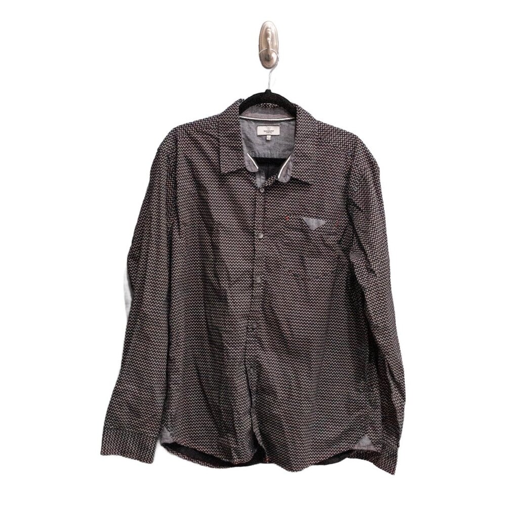 Burnside Black Pattern Button-Up Shirt, Size X-Large